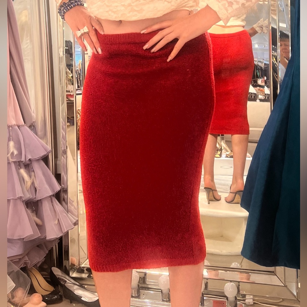 Red Christian Dior skirt